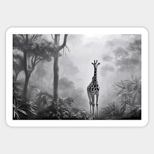 Giraffe Animal Discovery Wild Nature Ink Sketch Style Sticker